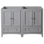 Fresca Oxford 48" Gray Traditional Double Sink Bathroom Cabinets