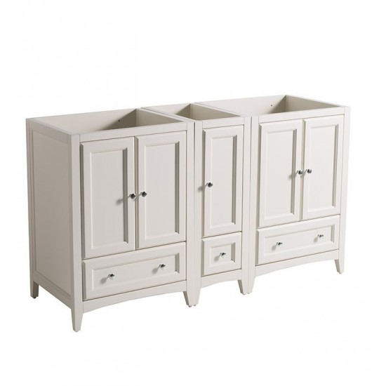 Fresca Oxford 60" Antique White Traditional Double Sink Bathroom Cabinets