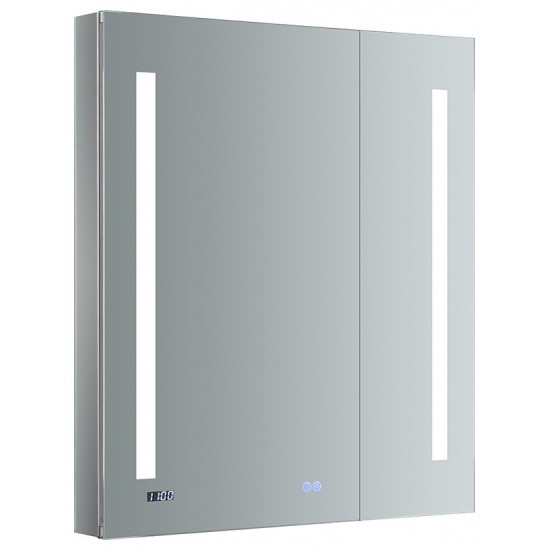 Tiempo 30" Wide x 36" Tall Bathroom Medicine Cabinet w/ LED Lighting & Defogger