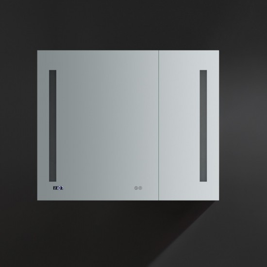 Tiempo 36" Wide x 30" Tall Bathroom Medicine Cabinet w/ LED Lighting & Defogger