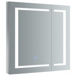 Spazio 30" Wide x 30" Tall Bathroom Medicine Cabinet w/ LED Lighting & Defogger