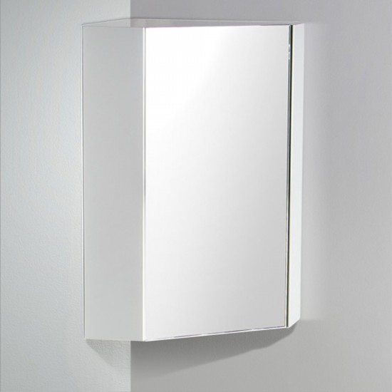 Fresca Coda 18" White Corner Medicine Cabinet w/ Mirror Door