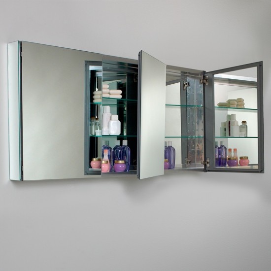 Fresca 60" Wide x 26" Tall Bathroom Medicine Cabinet w/ Mirrors