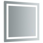 Fresca Santo 30" Wide x 30" Tall Bathroom Mirror w/ LED Lighting and Defogger