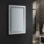 Fresca Santo 24" Wide x 36" Tall Bathroom Mirror w/ LED Lighting and Defogger