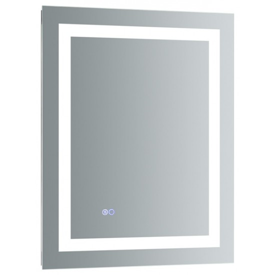 Fresca Santo 24" Wide x 30" Tall Bathroom Mirror w/ LED Lighting and Defogger