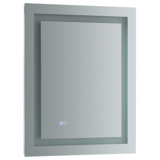 Fresca Santo 24" Wide x 30" Tall Bathroom Mirror w/ LED Lighting and Defogger