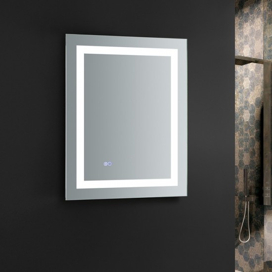 Fresca Santo 24" Wide x 30" Tall Bathroom Mirror w/ LED Lighting and Defogger