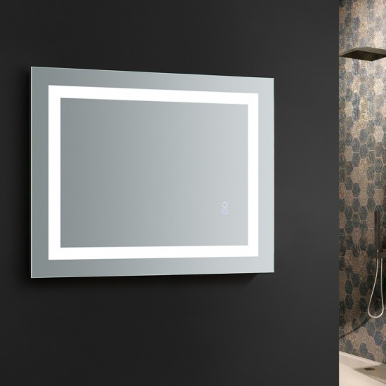 Fresca Santo 24" Wide x 30" Tall Bathroom Mirror w/ LED Lighting and Defogger