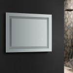 Fresca Santo 24" Wide x 30" Tall Bathroom Mirror w/ LED Lighting and Defogger