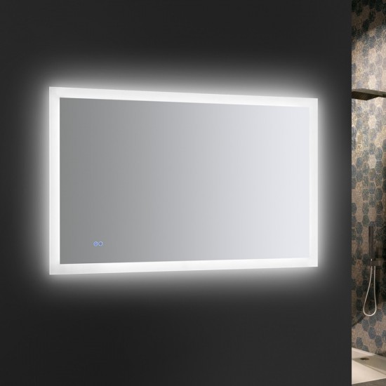 Angelo 48 Wide x 30 Tall Bathroom Mirror w/ Halo Style LED Lighting and Defogger