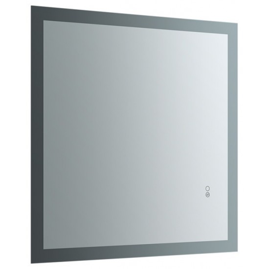 Angelo 30 Wide x 30 Tall Bathroom Mirror w/ Halo Style LED Lighting and Defogger