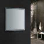 Angelo 30 Wide x 30 Tall Bathroom Mirror w/ Halo Style LED Lighting and Defogger