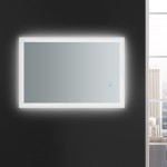 Angelo 24 Wide x 36 Tall Bathroom Mirror w/ Halo Style LED Lighting and Defogger