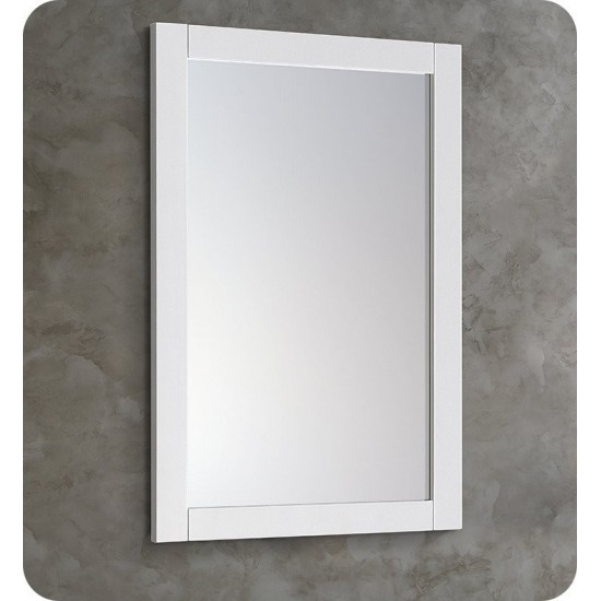 Fresca 24"X30" Reversible Mount Mirror in White