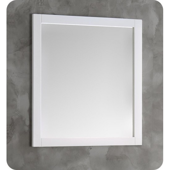 Fresca 36"X30" Reversible Mount Mirror in White