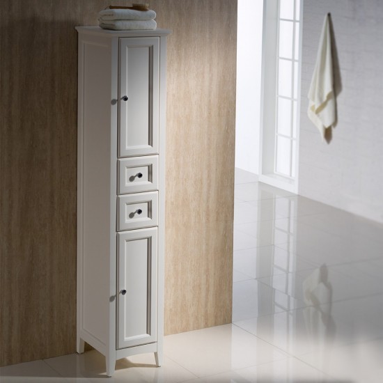 Fresca Oxford Antique White Tall Bathroom Linen Cabinet