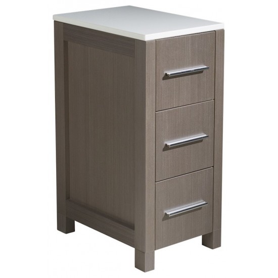 Fresca Torino 12" Gray Oak Bathroom Linen Side Cabinet