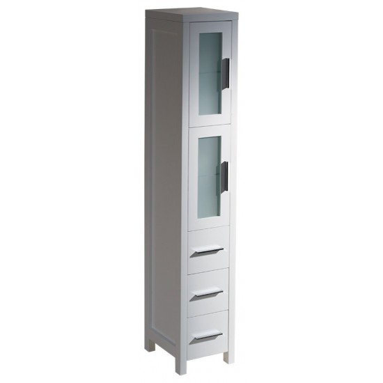 Fresca Torino White Tall Bathroom Linen Side Cabinet