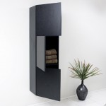 Fresca Black Bathroom Linen Side Cabinet w/ 3 Large Storage Areas