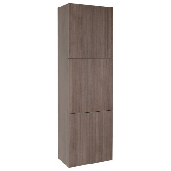 Fresca Gray Oak Bathroom Linen Side Cabinet w/ 3 Large Storage Areas