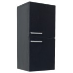 Fresca Black Bathroom Linen Side Cabinet w/ 2 Storage Areas