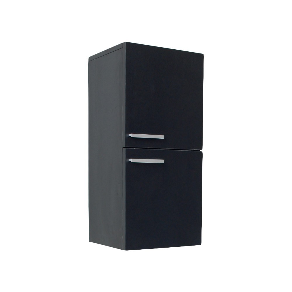 Fresca Black Bathroom Linen Side Cabinet w/ 2 Storage Areas