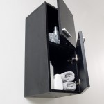 Fresca Black Bathroom Linen Side Cabinet w/ 2 Storage Areas