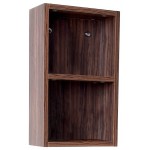 Fresca Walnut Bathroom Linen Side Cabinet w/ 2 Open Storage Areas