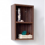 Fresca Walnut Bathroom Linen Side Cabinet w/ 2 Open Storage Areas