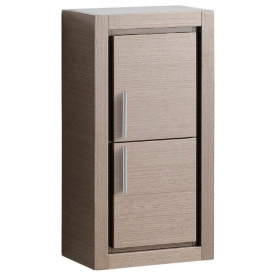 Fresca Allier Gray Oak Bathroom Linen Side Cabinet w/ 2 Doors