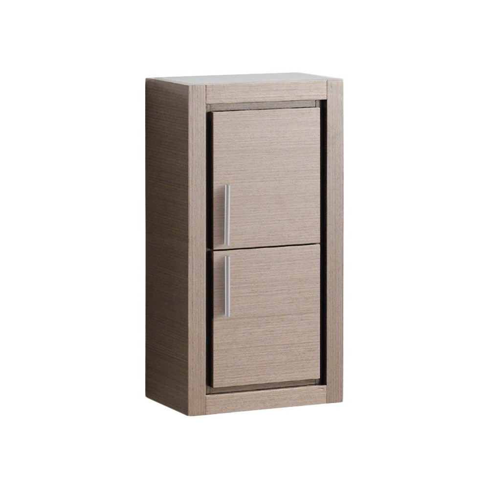 Fresca Allier Gray Oak Bathroom Linen Side Cabinet w/ 2 Doors