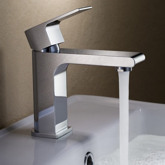 Fresca Allaro Single Hole Mount Bathroom Vanity Faucet - Chrome