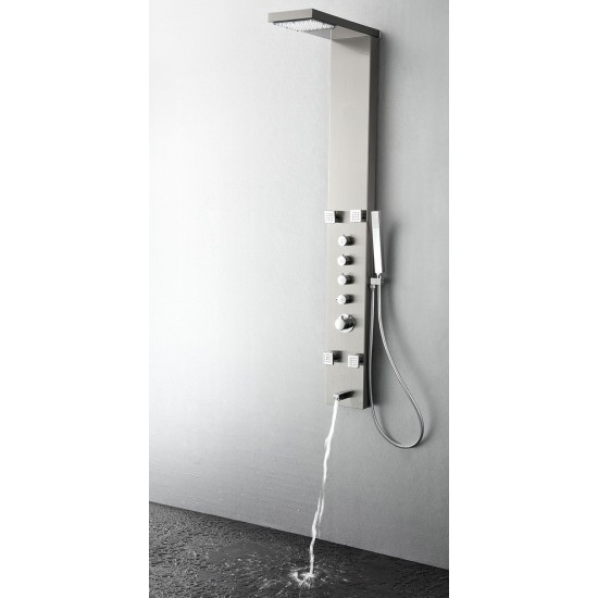 Fresca Verona Stainless Steel (Brushed Silver) Thermostatic Shower Massage Panel