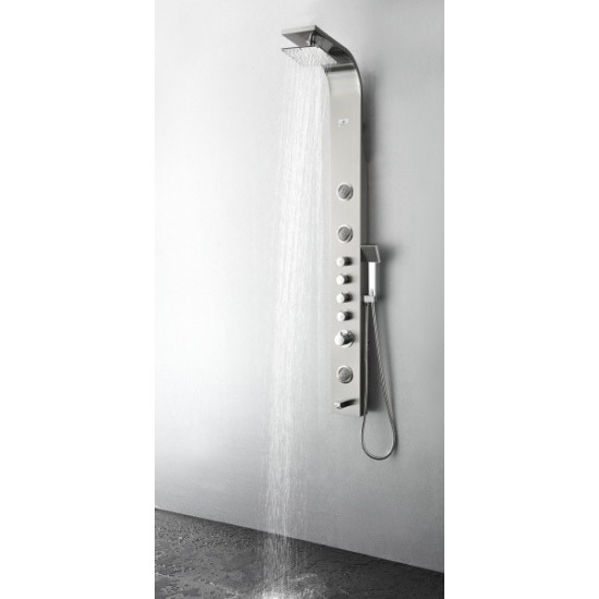 Fresca Geona Stainless Steel (Brushed Silver) Thermostatic Shower Massage Panel