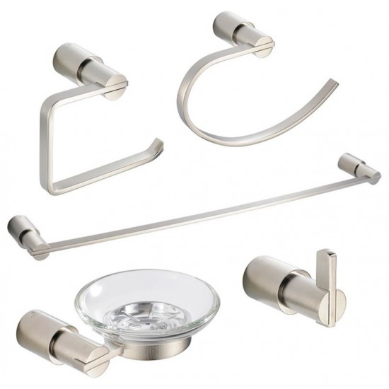 Fresca Magnifico 5-Piece Bathroom Accessory Set - Brushed Nickel