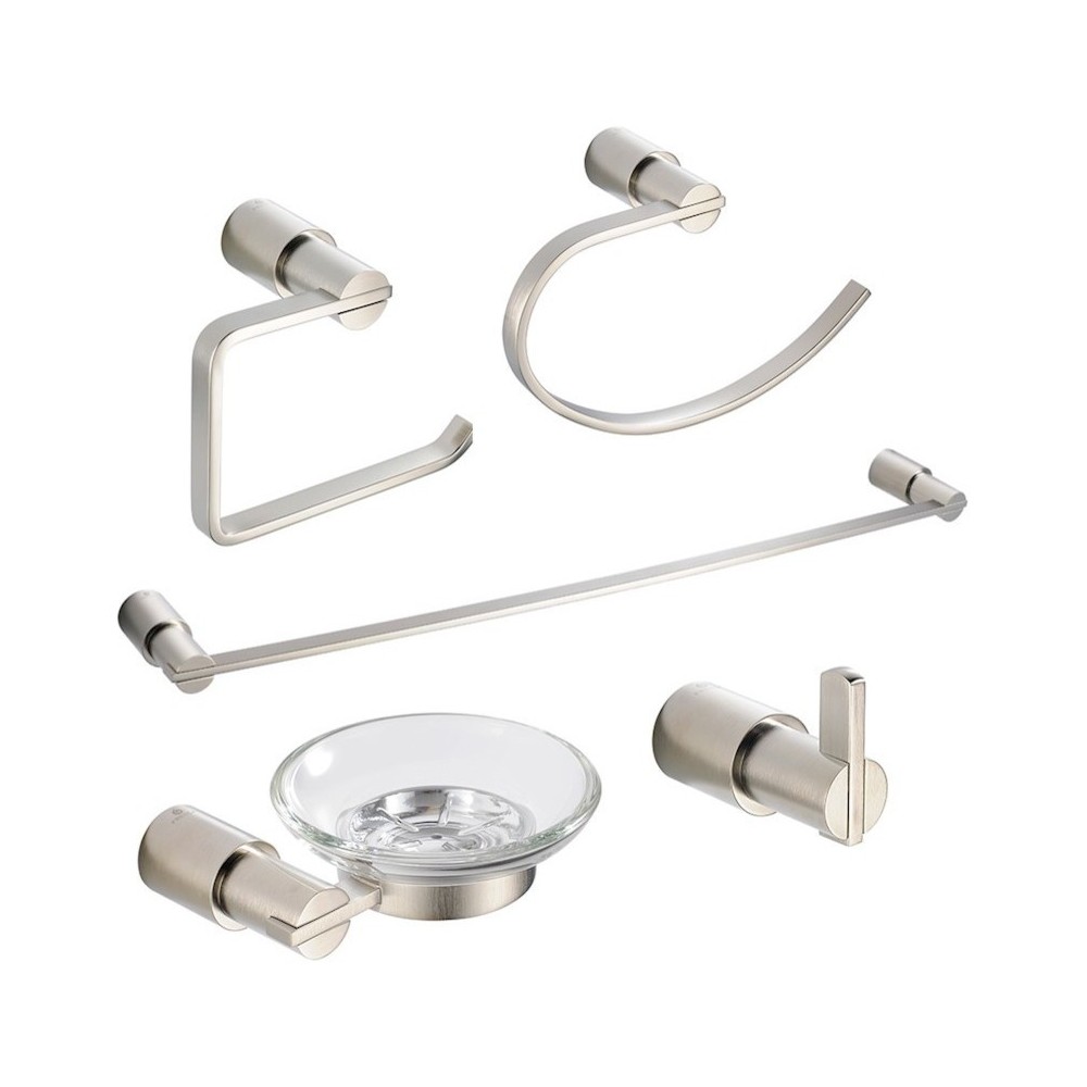 Fresca Magnifico 5-Piece Bathroom Accessory Set - Brushed Nickel Fresca Magnifico 5-Piece Bathroom Accessory Set - Brushed Nickel