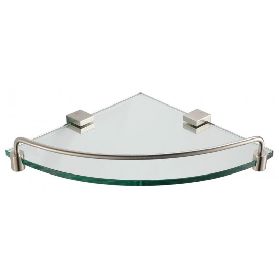 Fresca Ottimo Corner Glass Shelf - Brushed Nickel