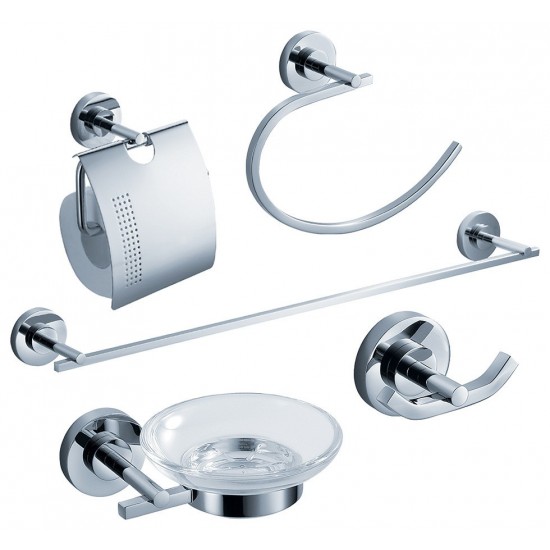 Fresca Alzato 5-Piece Bathroom Accessory Set - Chrome