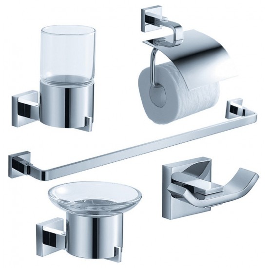 Fresca Glorioso 5-Piece Bathroom Accessory Set - Chrome