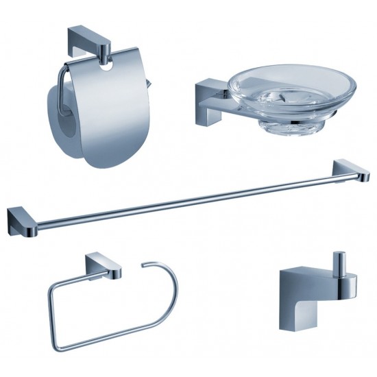 Fresca Generoso 5-Piece Bathroom Accessory Set - Chrome