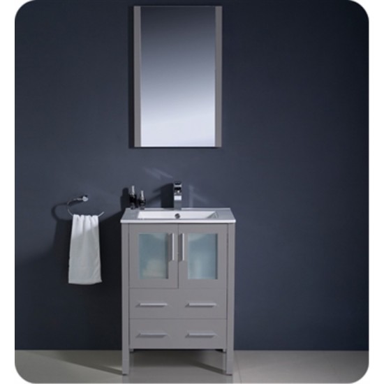 Fresca Torino 24" Gray Modern Bathroom Vanity w/ Integrated Sink