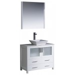 Fresca Torino 36" White Modern Bathroom Vanity w/ Vessel Sink