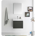 Fresca Nano 24" Black Modern Bathroom Vanity w/ Medicine Cabinet