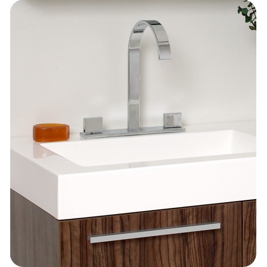 Opulento 54" Walnut Modern Double Sink Bathroom Vanity w/ Medicine Cabinet