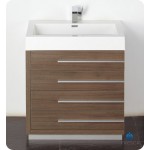 Fresca Livello 30" Gray Oak Modern Bathroom Vanity w/ Medicine Cabinet