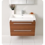 Fresca Medio 32" Teak Modern Bathroom Vanity w/ Medicine Cabinet