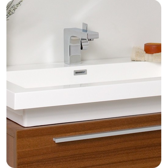 Fresca Medio 32" Teak Modern Bathroom Vanity w/ Medicine Cabinet