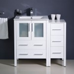 Fresca Torino 36" White Modern Bathroom Cabinets w/ Integrated Sink