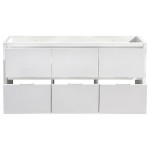 Valencia 48" Glossy White Free Standing Double Sink Modern Bathroom Cabinet